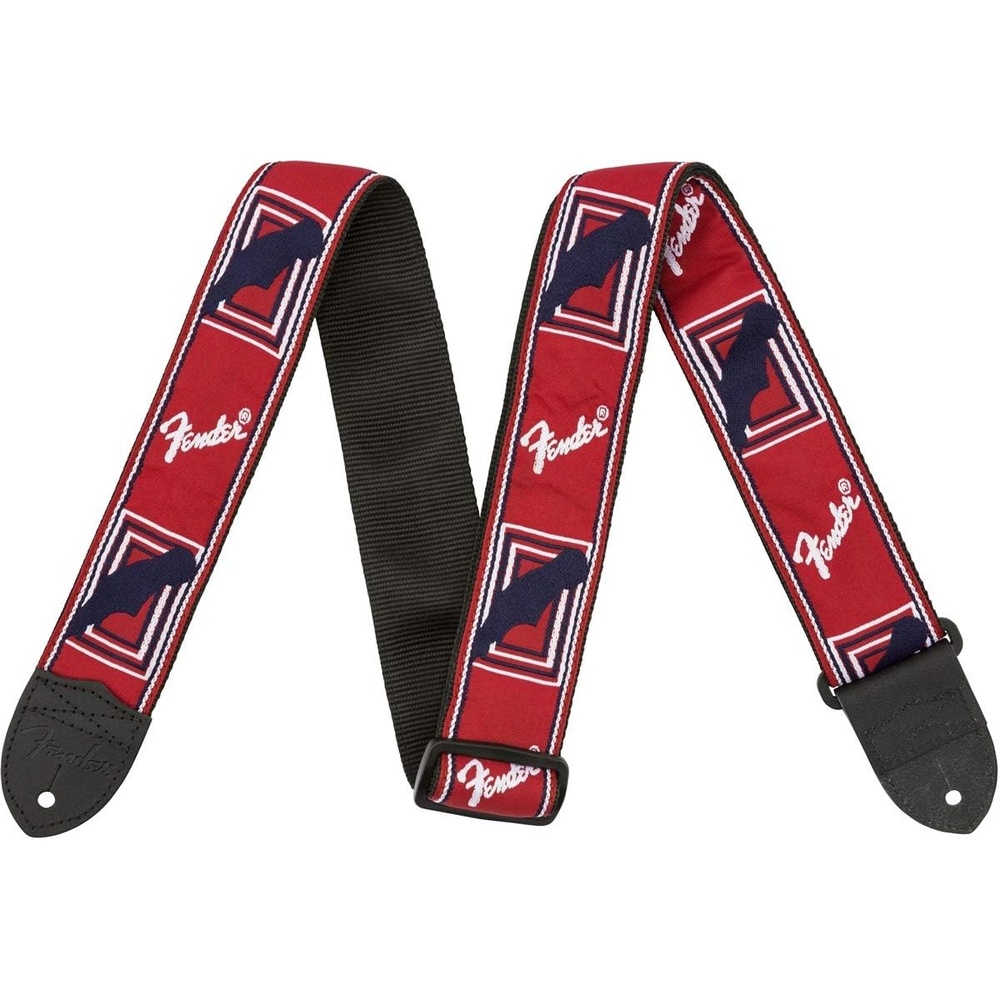 image:imageFender Neon Monogrammed Guitar Strap Guitar Accessories 2in BlueGreenRedWhiteBlue