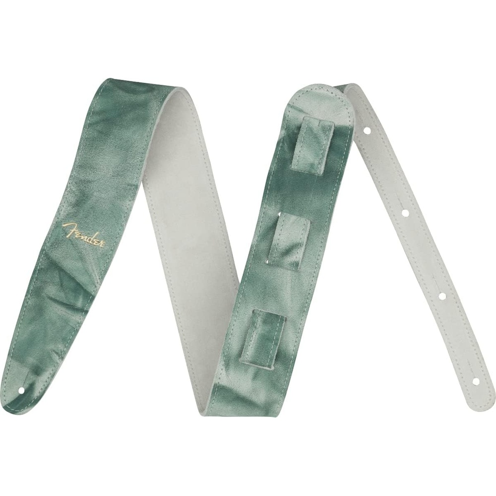 image:imageFender Tie Dye Leather Guitar Strap 2in NaturalSage Green