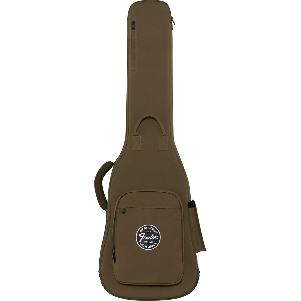 image:imageFender Troubadour Bass Guitar Gig Bag Padded Guitar Case with Ergonomic Backpack Straps WeatherResistant Waxed Canvas with 25mm Padded Protection Professional Travel CaseOlive