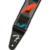 Fender Monogrammed Guitar Strap, 2in, Black/Yellow/Brown(Neon Blue/Orange)