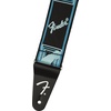 Fender Monogrammed Guitar Strap, 2in, Black/Yellow/Brown(Neon Daphne Blue)