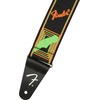 Fender Monogrammed Guitar Strap, 2in, Black/Yellow/Brown(Neon Green/Orange)