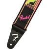 Fender Monogrammed Guitar Strap, 2in, Black/Yellow/Brown(Neon Pink/Yellow)