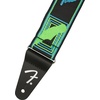 Fender Neon Monogrammed Guitar Strap, Guitar Accessories, 2in, Blue/Green(Blue/Green)