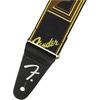 Fender WeighLess Monogrammed Guitar Strap, Guitar Accessories, 2in, White/Brown/Yellow(Black/Yellow/Brown)