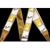 Fender WeighLess Monogrammed Guitar Strap, Guitar Accessories, 2in, White/Brown/Yellow(White/Brown/Yellow)