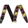 Fender Monogrammed Guitar Strap, 2in, Black/Yellow/Brown(Neon Pink/Yellow)