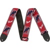 Fender Neon Monogrammed Guitar Strap, Guitar Accessories, 2in, Blue/Green(Red/White/Blue)