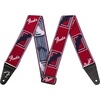 Fender WeighLess Monogrammed Guitar Strap, Guitar Accessories, 2in, White/Brown/Yellow(Red/White/Blue)