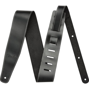 Fender Broken-In Leather Guitar Strap, Guitar Accessories, 2.5in, Tan(Black)