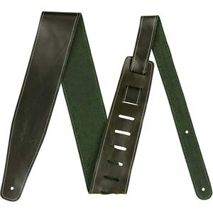 Fender Broken-In Leather Guitar Strap, Guitar Accessories, 2.5in, Tan(Green)