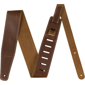 Fender Broken-In Leather Guitar Strap, Guitar Accessories, 2.5in, Tan(Tan)