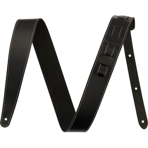 Fender Essentials Economy Leather Guitar Strap, Guitar Accessories, Adjustable from 44.5″ to 53″, Tan(Black)