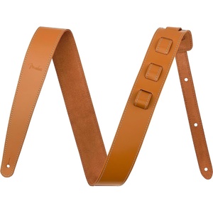 Fender Essentials Economy Leather Guitar Strap, Guitar Accessories, Adjustable from 44.5″ to 53″, Tan(Tan)