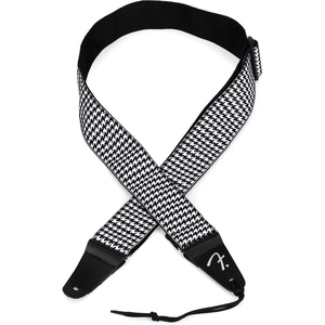Fender Houndstooth Jacquard Guitar Strap, 2in, White(White)
