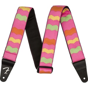 Fender MonoNeon Woven Guitar Strap, Stocking Stuffers, Guitar Accessories, 2in, Neon Pink(Neon Pink)