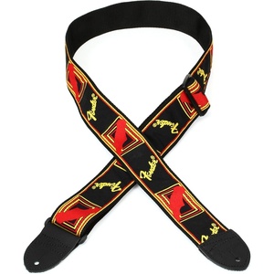 Fender Neon Monogrammed Guitar Strap, Guitar Accessories, 2in, Blue/Green(Black/Yellow/Red)