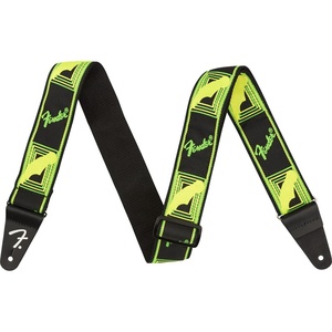 Fender Neon Monogrammed Guitar Strap, Guitar Accessories, 2in, Blue/Green(Green/Yellow)