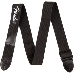 Fender Strap(Black With White Logo)