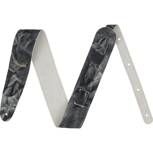 Fender Tie Dye Leather Guitar Strap, 2in, Natural(Black)
