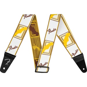 Fender WeighLess Monogrammed Guitar Strap, Guitar Accessories, 2in, White/Brown/Yellow(White/Brown/Yellow)