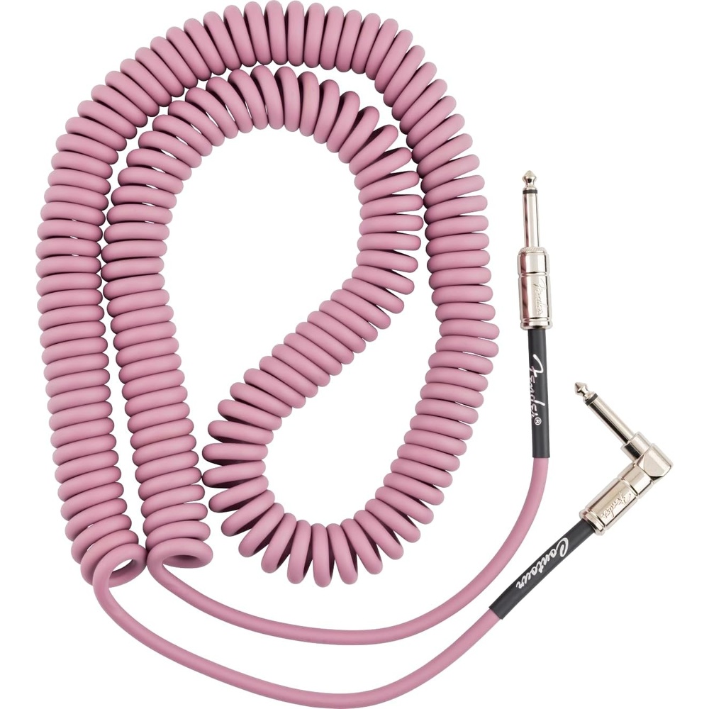 image:imageFender Contour Coiled Instrument Cable Guitar Accessories StraightAngle Seafoam Green 30 ftBurgundy Mist
