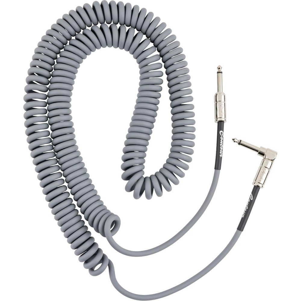 image:imageFender Contour Coiled Instrument Cable Guitar Accessories StraightAngle Seafoam Green 30 ftInca Silver