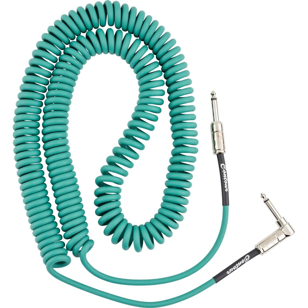 image:imageFender Contour Coiled Instrument Cable Guitar Accessories StraightAngle Seafoam Green 30 ftSherwood Green