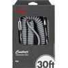 Fender Contour Coiled Instrument Cable, Guitar Accessories, Straight/Angle, Seafoam Green, 30 ft(Inca Silver)
