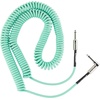 Fender Contour Coiled Instrument Cable, Guitar Accessories, Straight/Angle, Seafoam Green, 30 ft(Seafoam Green)