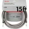 Fender Professional Series Tweed Instrument Cable, Guitar Cable, Guitar Accessories, Straight/Straight, Spiral Shielding for an Anti-Kinking Design, Daphne Blue, 15ft(White)