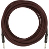 Fender Professional Series Tweed Instrument Cable, Guitar Cable, Guitar Accessories, Straight/Straight, Spiral Shielding for an Anti-Kinking Design, Daphne Blue, 15ft(Red)