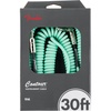 Fender Contour Coiled Instrument Cable, Guitar Accessories, Straight/Angle, Seafoam Green, 30 ft(Seafoam Green)