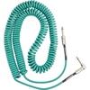Fender Contour Coiled Instrument Cable, Guitar Accessories, Straight/Angle, Seafoam Green, 30 ft(Sherwood Green)
