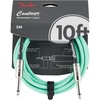 Fender Contour Instrument Cable, Guitar Cable, Guitar Accessories, Straight/Straight, Seafoam Green, 10 ft(Seafoam Green)