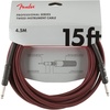 Fender Professional Series Tweed Instrument Cable, Guitar Cable, Guitar Accessories, Straight/Straight, Spiral Shielding for an Anti-Kinking Design, Daphne Blue, 15ft(Red Tweed)