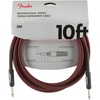 Fender Professional Series Tweed Instrument Cable, Guitar Cable, Guitar Accessories, Straight/Straight, Spiral Shielding for an Anti-Kinking Design, Daphne Blue, 15ft(Red)