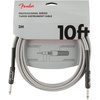 Fender Professional Series Tweed Instrument Cable, Guitar Cable, Guitar Accessories, Straight/Straight, Spiral Shielding for an Anti-Kinking Design, Daphne Blue, 15ft(White)