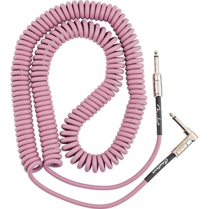 Fender Contour Coiled Instrument Cable, Guitar Accessories, Straight/Angle, Seafoam Green, 30 ft(Burgundy Mist)