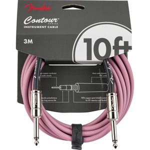Fender Contour Instrument Cable, Guitar Cable, Guitar Accessories, Straight/Straight, Seafoam Green, 10 ft(Burgundy Mist)
