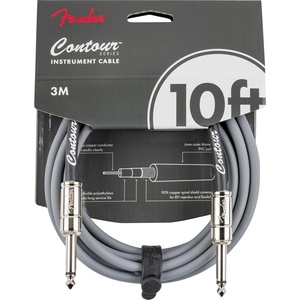 Fender Contour Instrument Cable, Guitar Cable, Guitar Accessories, Straight/Straight, Seafoam Green, 10 ft(Inca Silver)