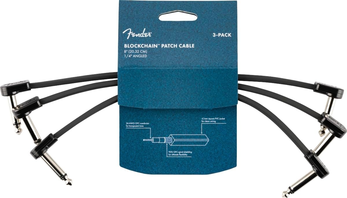 image:imageFender Blockchain Patch Cable Kit AngleAngle Black Large 15 PiecesAngleAngle
