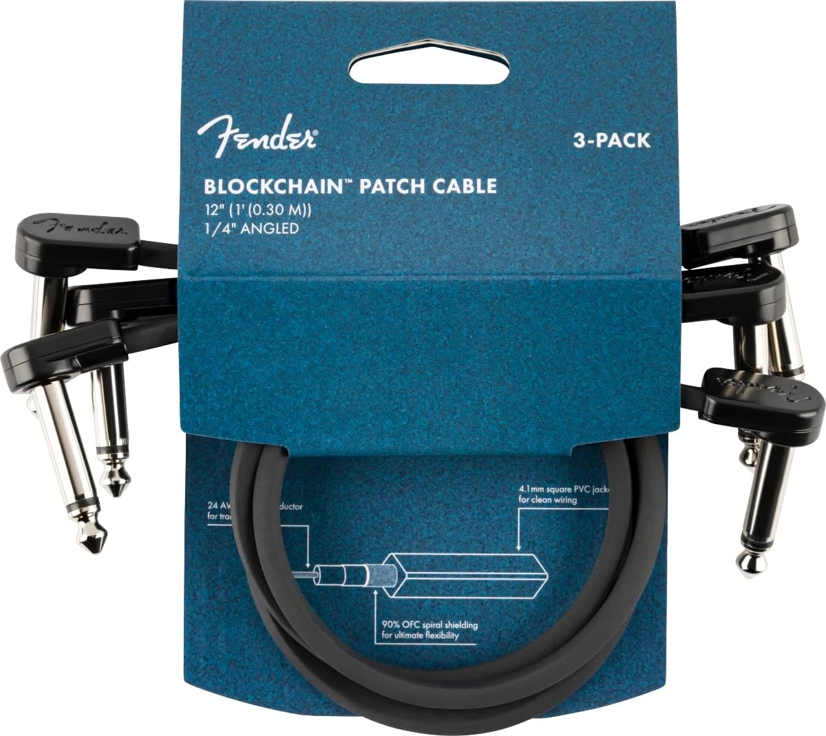 image:imageFender Blockchain Patch Cable Kit AngleAngle Black Large 15 PiecesAngleAngle