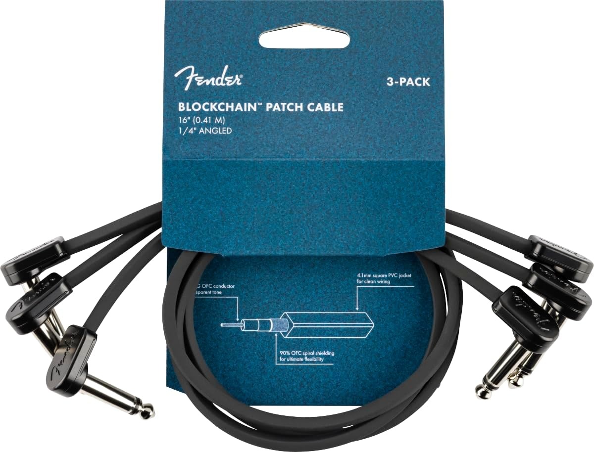 image:imageFender Blockchain Patch Cable Kit AngleAngle Black Large 15 PiecesAngleAngle