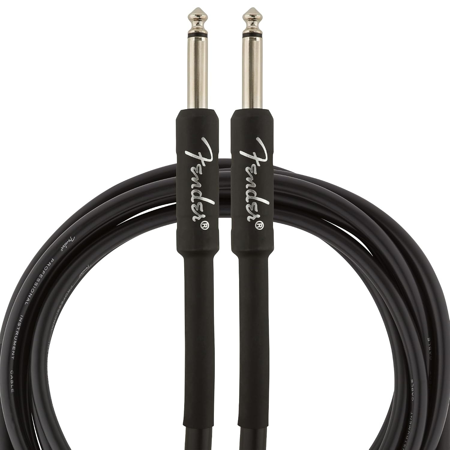 image:imageFender Professional Series Instrument Cable Guitar Cable Guitar Accessories AngleAngle Black 6in 2Pack10ft