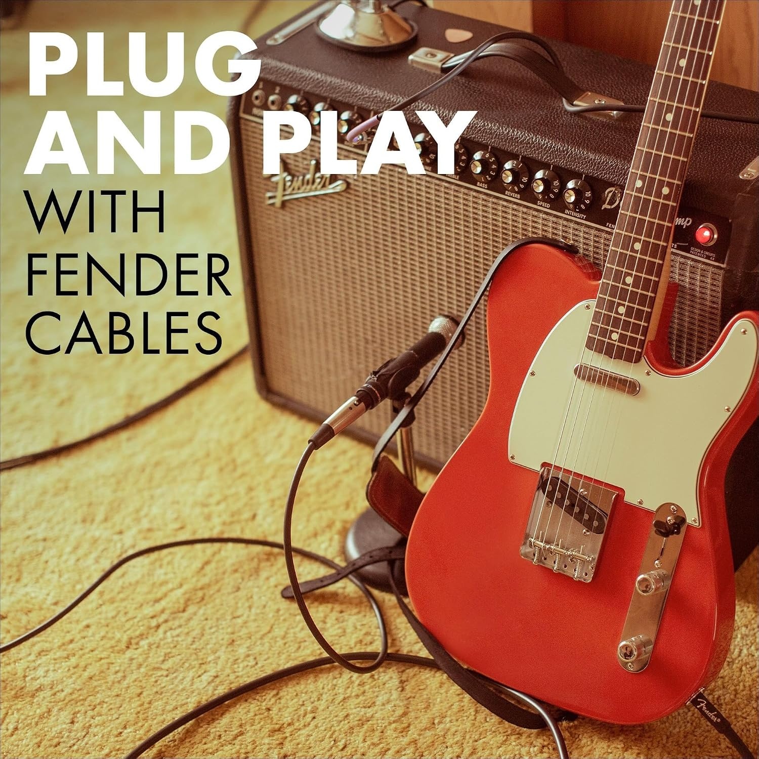 image:imageFender Professional Series Instrument Cable Guitar Cable Guitar Accessories AngleAngle Black 6in 2Pack25ft