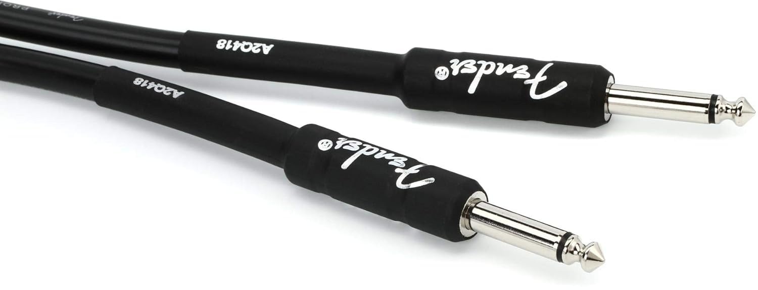 image:imageFender Professional Series Instrument Cable Guitar Cable Guitar Accessories AngleAngle Black 6in 2Pack25ft