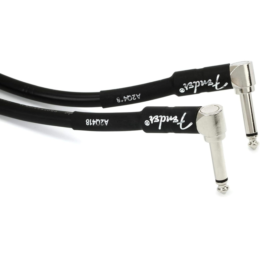 image:imageFender Professional Series Instrument Cable Guitar Cable Guitar Accessories AngleAngle Black 6in 2Pack3ft