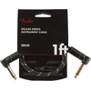 Fender Deluxe Series Patch Cable, Angle/Angle, Black Tweed, 6in, 2-Pack(Black Tweed)
