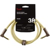 Fender Deluxe Series Patch Cable, Angle/Angle, Black Tweed, 6in, 2-Pack(Tweed)